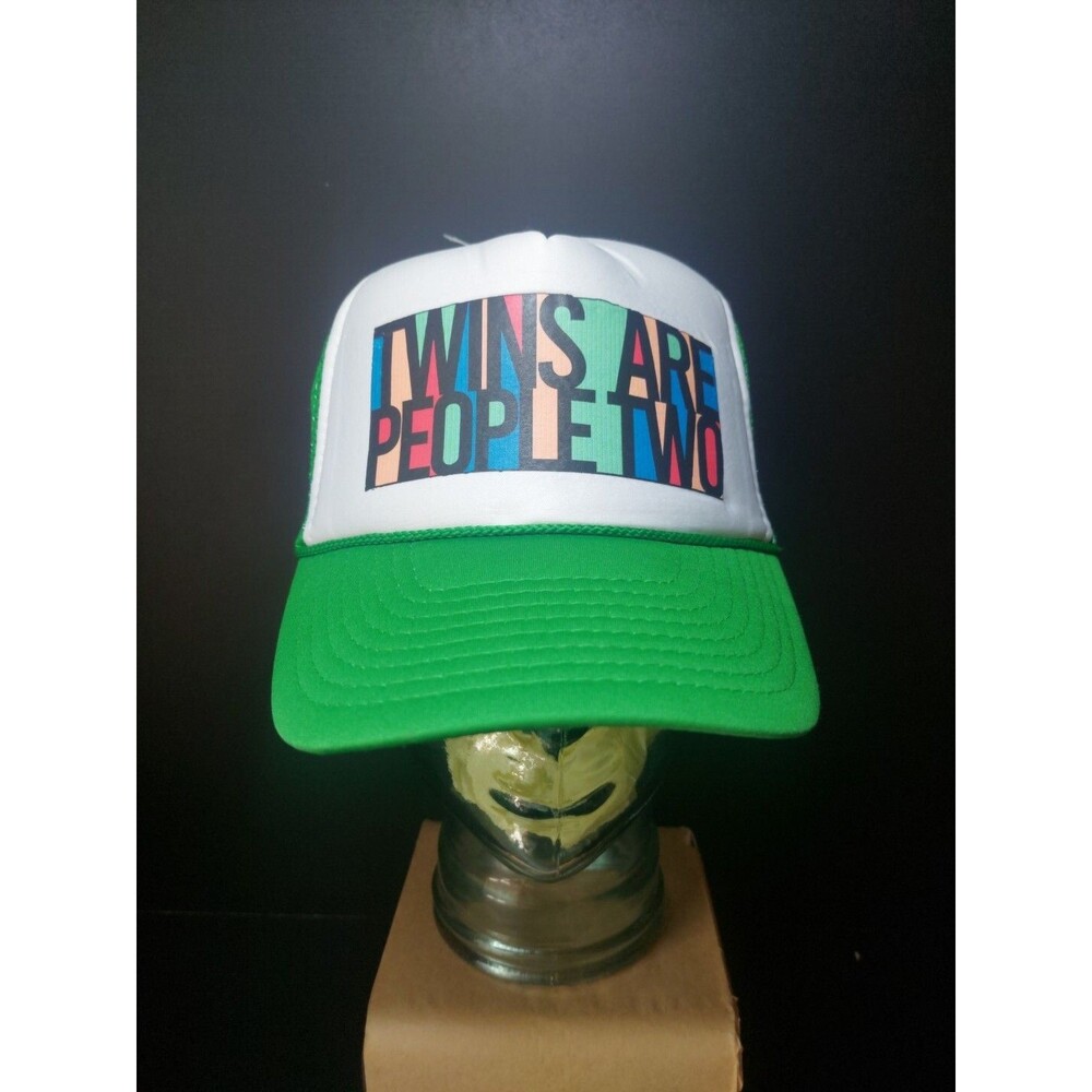 Twins Are People Two Green Mesh Trucker Style Snapback Hat